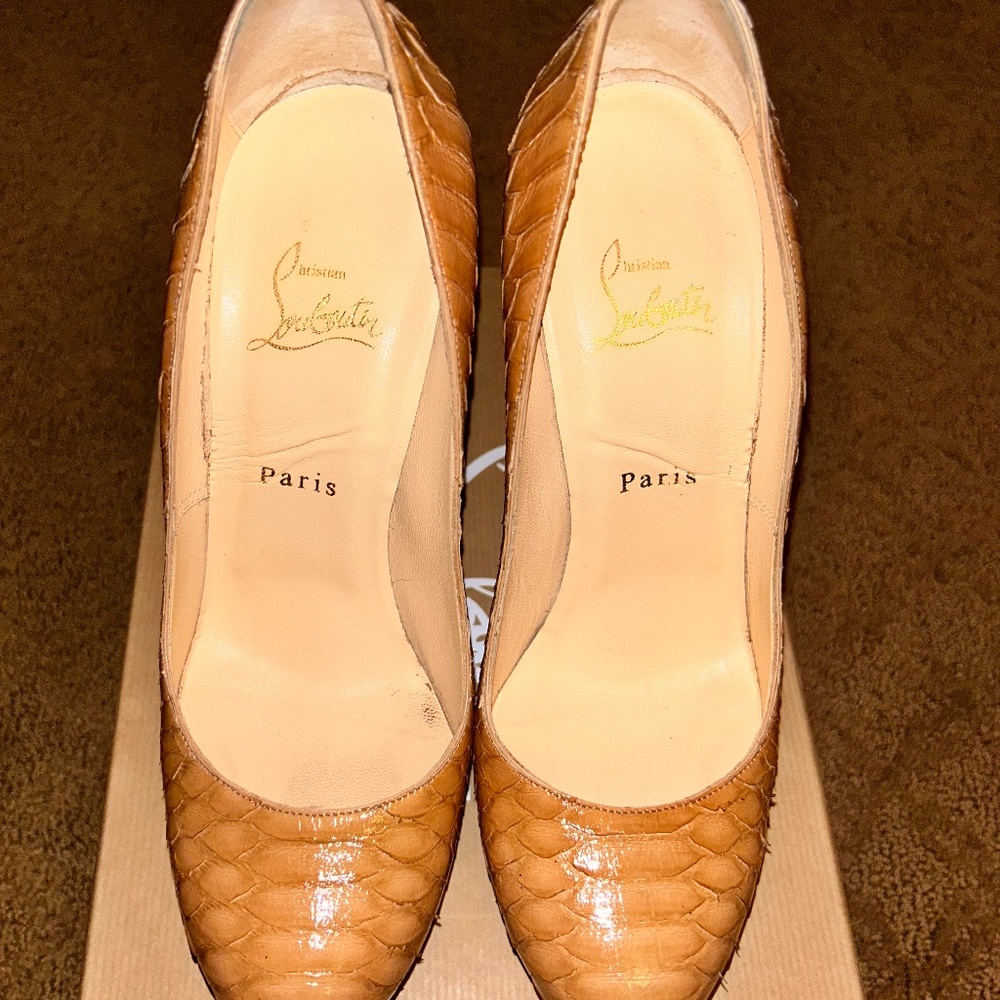 Authentic Christian Louboutin Bianca Python Cryst… - image 1